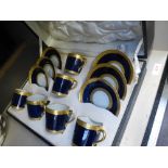 An early/mid 20th century Limoges Haviland & Co coffee service, in fitted case