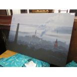 A modern canvas print industrial landscape