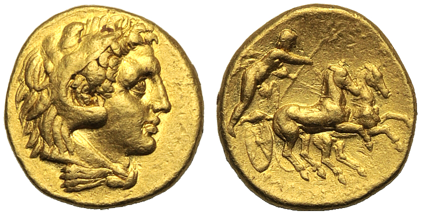 Apulia, Hemistater, Tarentum, c. 280 BC; AV (g 4,27; mm 14; h 12); Head of Herakles r., wearing lion