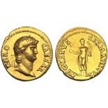 Nero (54-68), Aureus, Rome, c. AD 64-68; AV (g 7,28; mm 19; h 6); NERO - CAESAR, laureate head r.,