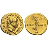 Vespasian (69-79), Aureus, Rome, AD 72-73; AV (g 7,39; mm 19; h 6); IMP CAES VESP AVG P M COS