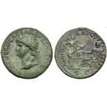 Nero (54-68), Sestertius, Lugdunum, c. AD 67; AE (g 24,09; mm 35; h 6); IMP NERO CAESAR AVG P MAX TR