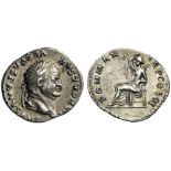 Vespasian (69-79), Denarius, Rome, AD 75; AR (g 3,54; mm 20; h 6); IMP CAESAR - VESPASIANVS AVG,