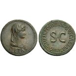 Livia (Tiberius, 14-37), Dupondius, Rome, AD 21-22; AE (g 14,99; mm 31; h 6); PIETAS, draped, veiled