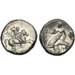 Apulia, Nomos, Tarentum, magistrates Aristokles and Di -, c. 272-240 BC; AR (g 6,51; mm 17; h 9);