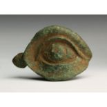 A Roman bronze ex-voto in the shape of an eye 1st-2nd century AD; 3,5 cm (1,37 in) long;