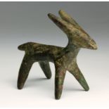 A Sardinian bronze ibex Nuraghian period, circa 9th-6th century BC; 8,4 cm (3,3 in) long; The