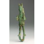A Sardinian bronze statuette of a worshipping warrior Nuraghian period, circa 9th-6th century BC;