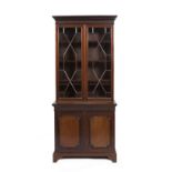 A GEORGIAN STYLE MAHOGANY BOOKCASE with