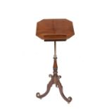 A GEORGE IV INLAID MAHOGANY MUSIC STAND,