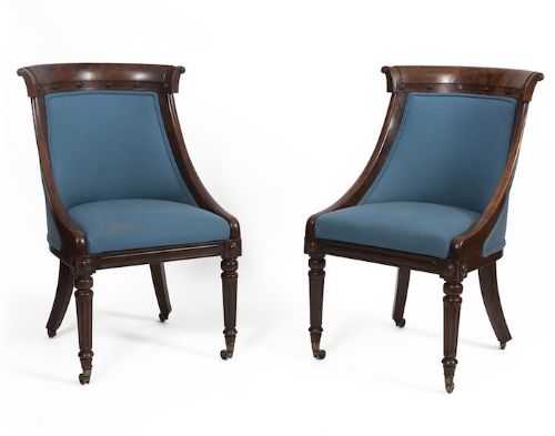 A PAIR OF WILLIAM IV MAHOGANY FRAMED SID