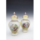 A PAIR OF 20TH CENTURY PORCELAIN VASES A