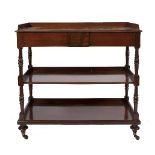 A VICTORIAN MAHOGANY RECTANGULAR THREE-T