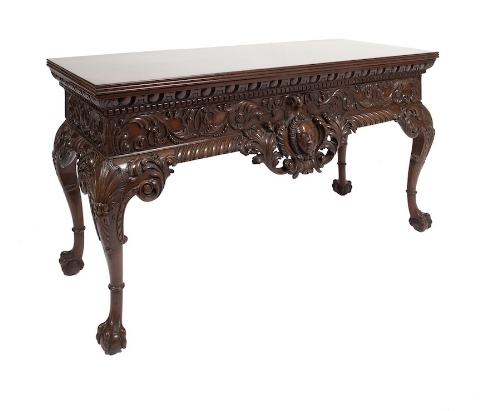 A GEORGE II STYLE WALNUT SIDE TABLE, the