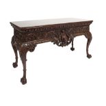 A GEORGE II STYLE WALNUT SIDE TABLE, the