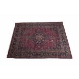 A SEMI-ANTIQUE TABRIZ STYLE WOOL RUG, th