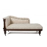 A WILLIAM IV MAHOGANY FRAMED CHAISE LONG