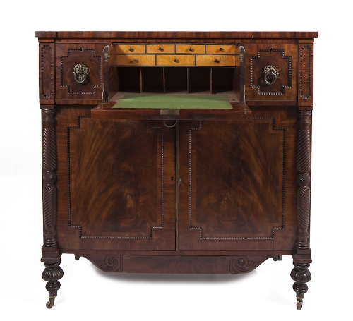 A WILLIAM IV MAHOGANY SECRETAIRE SCOTCH