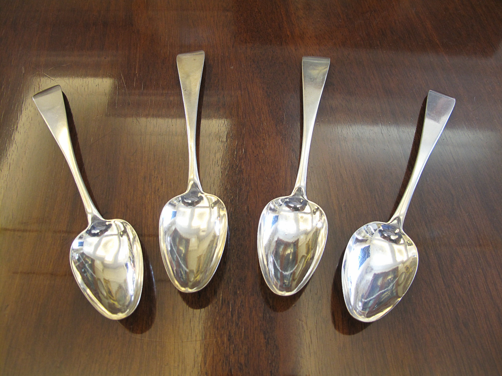 A SET OF FOUR GEORGE III SILVER OLD ENGL