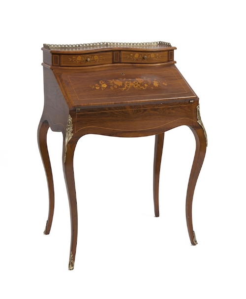 A LOUIS QUINZE STYLE INLAID ROSEWOOD BUR