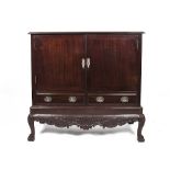 AN IRISH CARVED MAHOGANY BLANKET CHEST,