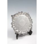 A VICTORIAN SHAPED CIRCULAR SILVER SALVE