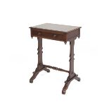 AN EARLY VICTORIAN ROSEWOOD WORK TABLE,