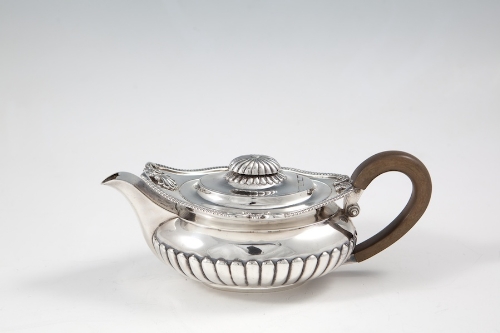 A GEORGE III SILVER OVAL TEAPOT, London - Image 2 of 3