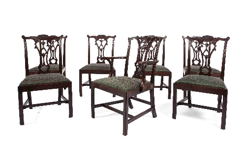 A SET OF SIX IRISH GEORGE III MAHOGANY F