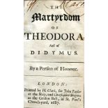 BOYLE, Robert. The martyrdom of Theodora and of Didymus - London: 1687. 8vo. pp. [xxx], 250, [6].