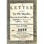 BORLASE, Sir John & TICHBORNE, Sir Henry.  A letter sent to His Majestie, from the Lords Justices