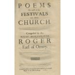 BOYLE Roger, Earl of Orrery.  Poems on most of the Festivals of the Church - Cork and London: 1681.