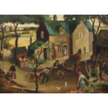 John Luke RUA (1906 - 1975)A Farmstead, Co. Armagh (1928)Oil on canvasboard, 51 x 68.5cm (20 x 27)