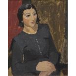 Elizabeth Rivers RHA (1903-1964) Portrait of a dark haired womanOil on board, 50.8 x 40.64cm (20 x