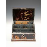 A GEORGE V SILVER MOUNTED  TORTOISESHELL STATIONARY BOX, Chester 1911, makers mark of Grey & Co.,