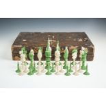 A PEPYS IVORY CHESS SET, VIZAGAPATAM, INDIA, early/ mid 19th century, one side stained green, the