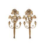 TWO LARGER SCONCES SIMILAR TO THE SET ABOVE (LOT 252) (2), 123 cm tall