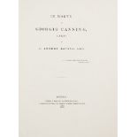 AMEDEO REVINAIn Morte di Giorgio Canning, 4to London, 1828, large paper, original boards, linen