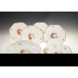 AN EARLY 19TH CENTURY BLOOR DERBY CHINA DESSERT SERVICE, comprising:17 dessert plates3 scallop