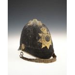 A VICTORIAN BLUE CLOTH FIVE PANEL OFFICERS HELMET of the Royal Horse Artillery by Hawks & Co.,