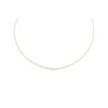A natural pearl necklace, composed of graduated pearls measuring 1mm - 5mm, to a barrel-shaped clasp