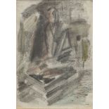 George Campbell RHA (1917-1979)Moore Street SellerPencil and wash, 25 x 18cm (9¾ x 7'')