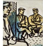 Gerard Dillon (1916-1971)Men in a BarWatercolour, 11.5 x 10cm (shaped) (4½ x 4'')Signed with