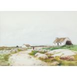 Frank Egginton RCA FIAL (1908-1990)Cottages by the Coast, DonegalWatercolour, 25.5 x 35.5cm (10 x