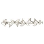 A sterling silver Amoeba bracelet by Henning Koppel for Georg Jensen, circa 1940s, composed of