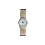 A Lady's gilt metal Vivace wristwatch by Seiko, quartz, mother of pearl dial, single-cut diamond and