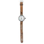 A Gentleman's wristwatch, circa 1920s, manual movement, circular white dial, Arabic numerals,