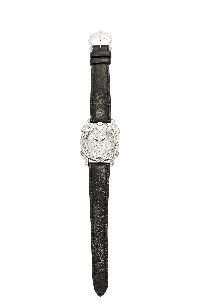 A Lady’s diamond Brasilia wristwatch by Ebel, stainless steel, quartz movement, a rectangular