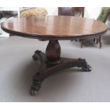 A Victorian mahogany circular table, the