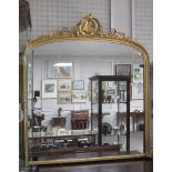 A Victorian giltwood overmantle, moulded